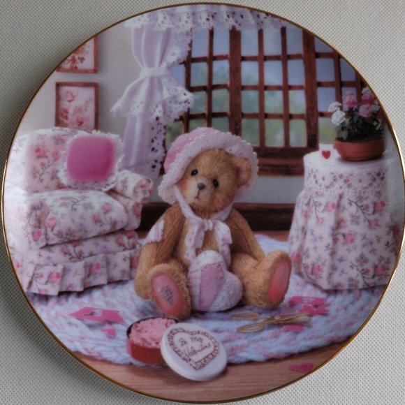 Cherished Teddies Hamilton Plate Collection "Valentine's For You" - Picture 2 of 4